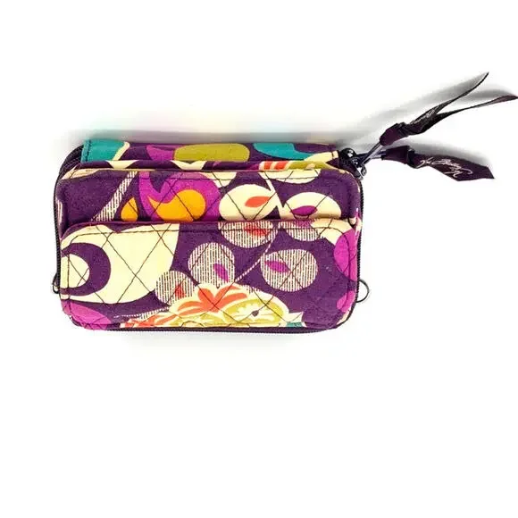 Vera Bradley Euro Wallet Plum Crazy Retired - No Strap - Picture 2 of 7